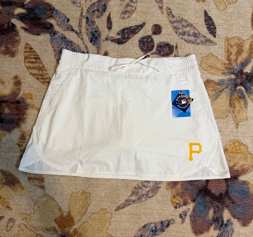 NWT Columbia Golf Pittsburgh Pirates Omni-Wick Lakewood Pines Skort White M MLB